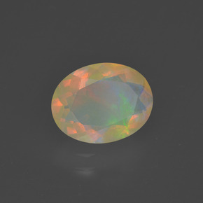 Ópalo multicolor natural de 1,02 ct, corte óvalo, transparente