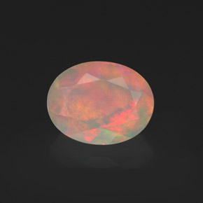 Ópalo multicolor natural de 1,36 ct, transparente, transparente / translúcido