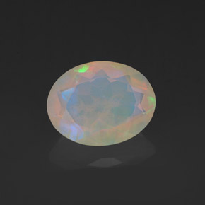 Ópalo multicolor natural de 1,11 ct, transparente, transparente / translúcido