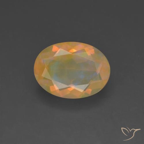 1.07ct Natural Multicolor Ópalo, Ovalada, Translúcido
