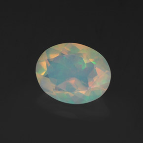 Ópalo multicolor natural de 1,18 ct, corte óvalo, transparente