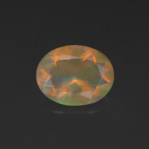Ópalo multicolor natural de 0,96 ct, corte óvalo, transparente