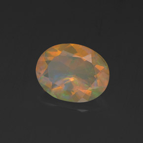 Ópalo multicolor natural de 0,96 ct, corte óvalo, transparente