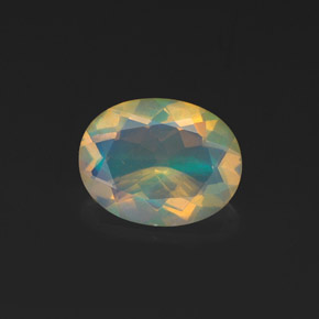 Ópalo multicolor natural de 0,99 ct, corte óvalo, transparente