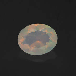 Ópalo multicolor natural de 1,05 ct, corte óvalo, transparente