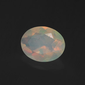 Ópalo multicolor natural de 1,05 ct, corte óvalo, transparente