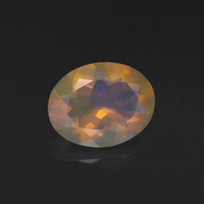 Ópalo multicolor natural de 1,14 ct, corte óvalo, transparente