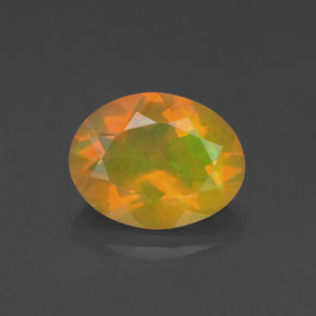 Ópalo multicolor natural de 1,21 ct, corte óvalo, transparente