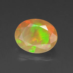 Ópalo multicolor natural de 1,50 ct, transparente, transparente / translúcido