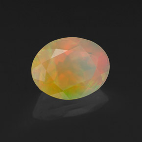 Ópalo multicolor natural de 1,22 ct, transparente, transparente / translúcido