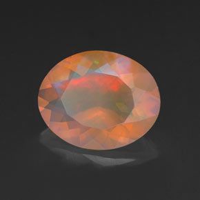 Ópalo multicolor natural de 1,40 ct, corte óvalo, transparente
