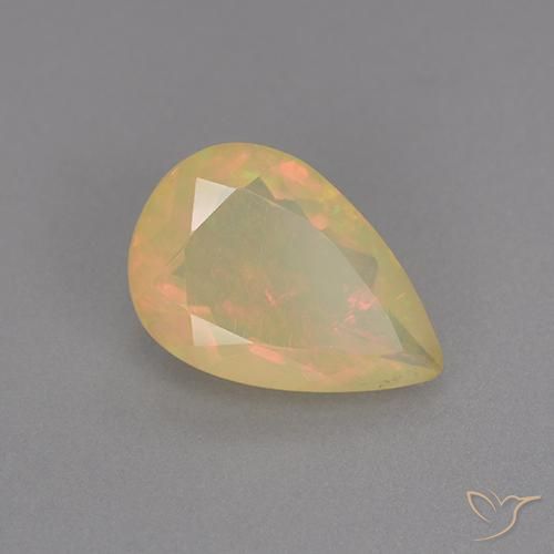 Ópalo Multicolor natural de 1.12 ct, En forma de pera, Transparente