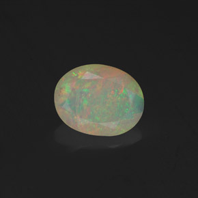 Ópalo multicolor natural de 0,98 ct, transparente, transparente / translúcido