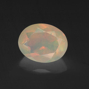 Ópalo multicolor natural de 1,15 ct, corte óvalo, translúcido