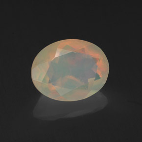 Ópalo multicolor natural de 1,15 ct, corte óvalo, translúcido