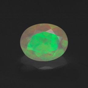 Ópalo multicolor natural de 1,06 ct, corte óvalo, transparente