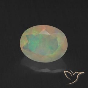 Ópalo Multicolor natural de 1.16 ct, Ovalada, Transparente