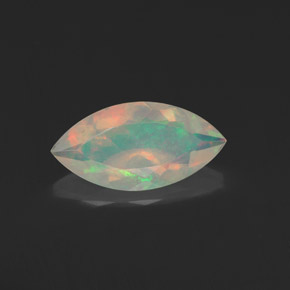 Ópalo multicolor natural de 0,97 ct, marquesa, transparente