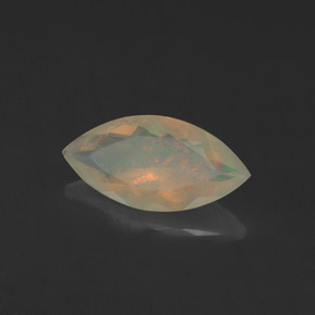 Ópalo multicolor natural de 0,88 ct, marquesa, transparente