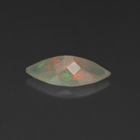 Ópalo multicolor natural de 0,88 ct, marquesa, transparente