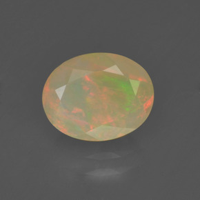 Ópalo multicolor natural de 1,19 ct, corte óvalo, translúcido
