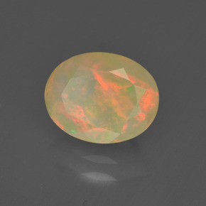 Ópalo multicolor natural de 1,19 ct, corte óvalo, translúcido