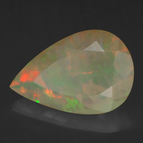 Ópalo multicolor natural de 4,29 ct, en forma de pera, opaco