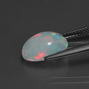 Ópalo multicolor natural de 2,46 ct, corte óvalo, transparente