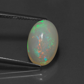 Ópalo multicolor natural de 4,21 ct, transparente, transparente / translúcido