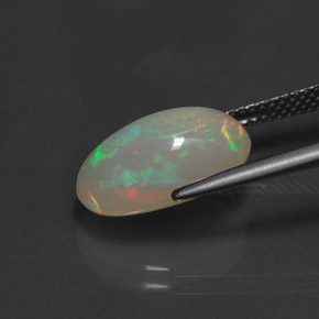 Ópalo multicolor natural de 4,21 ct, transparente, transparente / translúcido