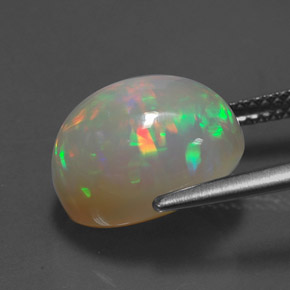 Ópalo multicolor natural de 4,94 ct, transparente, transparente / translúcido