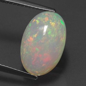 Ópalo multicolor natural de 4,88 ct, transparente, transparente / translúcido