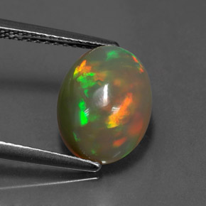 Ópalo multicolor natural de 2,62 ct, transparente, transparente / translúcido