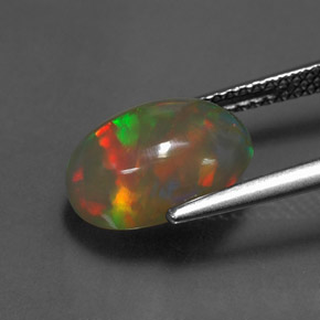 Ópalo multicolor natural de 2,62 ct, transparente, transparente / translúcido
