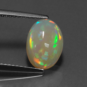 Ópalo multicolor natural de 2,10 ct, transparente, transparente / translúcido