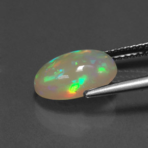 Ópalo multicolor natural de 2,10 ct, transparente, transparente / translúcido
