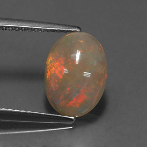 Ópalo multicolor natural de 1,77 ct, transparente, transparente / translúcido