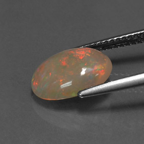 Ópalo multicolor natural de 1,77 ct, transparente, transparente / translúcido