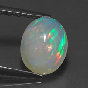 Ópalo multicolor natural de 1,98 ct, transparente, transparente / translúcido