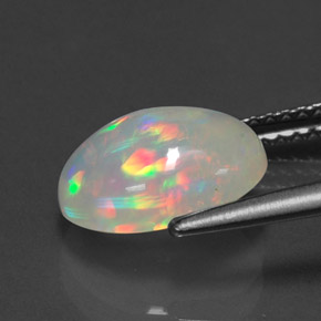 Ópalo multicolor natural de 1,98 ct, transparente, transparente / translúcido