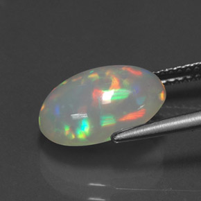 Ópalo multicolor natural de 2,60 ct, transparente, transparente / translúcido
