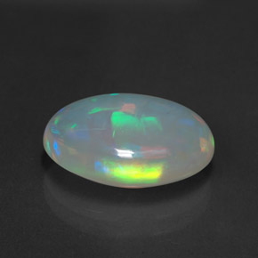 Ópalo multicolor natural de 3,97 ct, corte óvalo, transparente