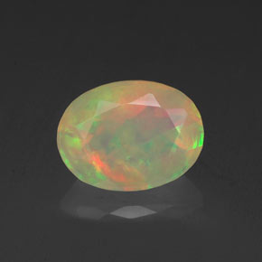 Ópalo multicolor natural de 0,87 ct, transparente, transparente / translúcido