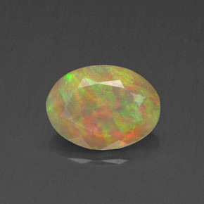 Ópalo multicolor natural de 0,82 ct, transparente, transparente / translúcido