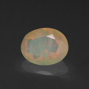 Ópalo multicolor natural de 0,88 ct, transparente, transparente / translúcido