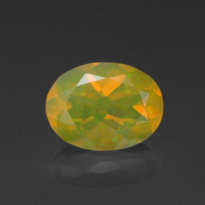 Ópalo multicolor natural de 0,98 ct, corte óvalo, transparente