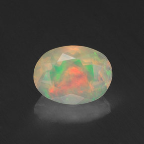 Ópalo multicolor natural de 0,96 ct, transparente, transparente / translúcido