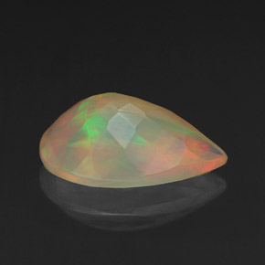 Ópalo multicolor natural de 1,84 ct, en forma de pera, transparente