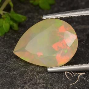 Ópalo Multicolor natural de 1.75 ct, En forma de pera, Transparente