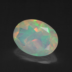 Ópalo multicolor natural de 1,75 ct, corte óvalo, transparente